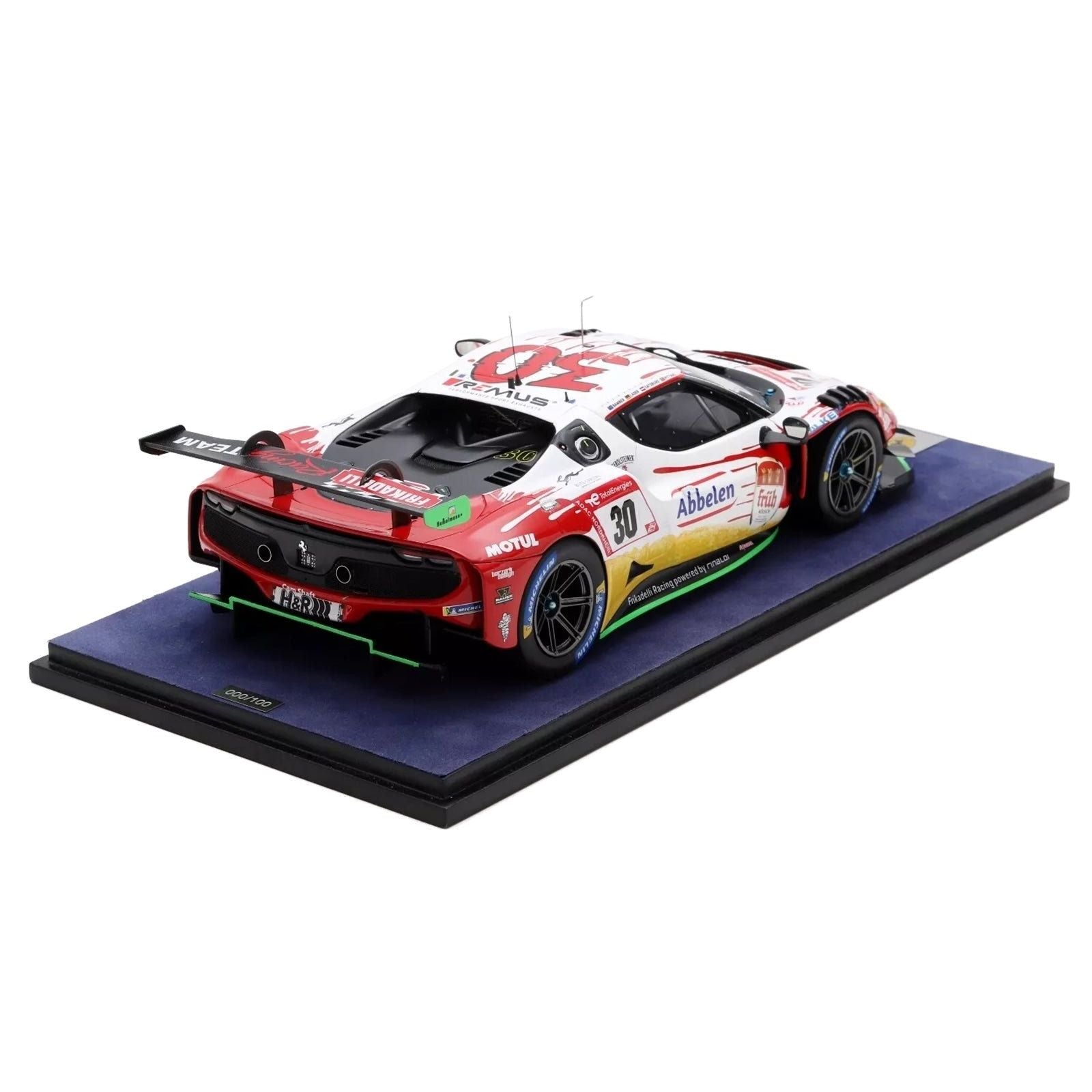 Ferrari 296 GT3 30 Earl Bamber - Nicky Catsburg - Felipe Fernandez Laser - David Pittard "Frikadelli Racing Team" Winner "24 Hours of Nurburgring" (2023) with Acrylic Display Case 1/18 Model Car by LookSmart - LookSmart - ModelCars.com