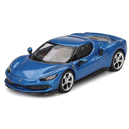 Ferrari 296 GTB Blue Corsa 1/64 Diecast Model Car by BBR-BBR-ModelCars.com