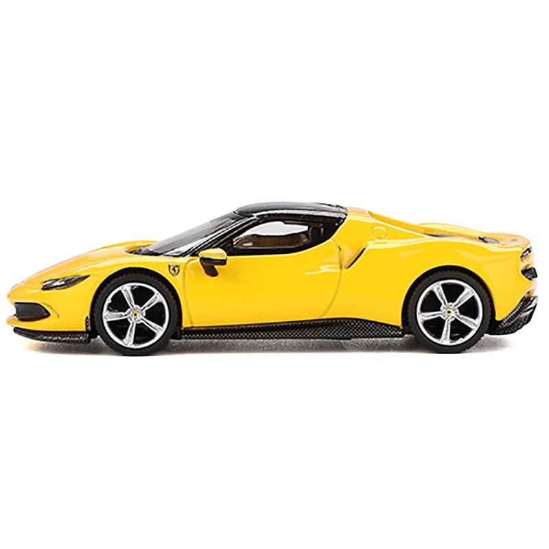 Ferrari 296 GTB Giallo Modena Yellow with Black Top 1/64 Diecast Model Car by BBR-BBR-ModelCars.com