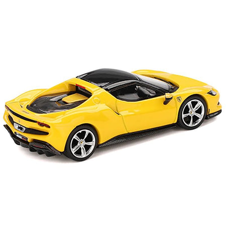 Ferrari 296 GTB Giallo Modena Yellow with Black Top 1/64 Diecast Model Car by BBR-BBR-ModelCars.com