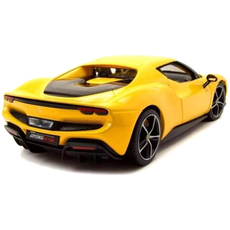 Ferrari 296 GTB Yellow "Race + Play" Series 1/18 Diecast Model Car by Bburago-Bburago-ModelCars.com