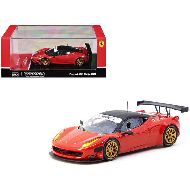 Ferrari 458 Italia GT3 Red with Black Top "Road64" Series 1/64 Diecast Model Car by Tarmac Works-Tarmac Works-ModelCars.com