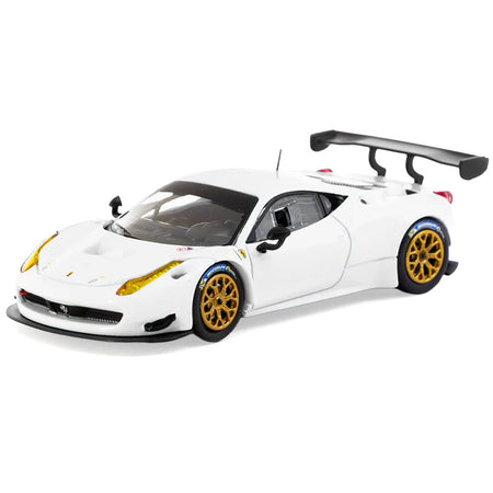 Ferrari 458 Italia GT3 White with Gold Wheels "Road64" Series 1/64 Diecast Model Car by Tarmac Works-Tarmac Works-ModelCars.com