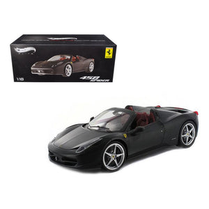 Ferrari 458 Italia Spider Matt Black Elite Edition 1/18 Diecast Car Model by Hot Wheels - Hotwheels - ModelCars.com