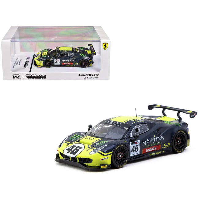 Ferrari 488 GT3 #46 V. Rossi - A. Salucci - L. Marini "Gulf 12 Hours" (2019) "Hobby64" Series 1/64 Diecast Model Car by Tarmac Works-Tarmac Works-ModelCars.com