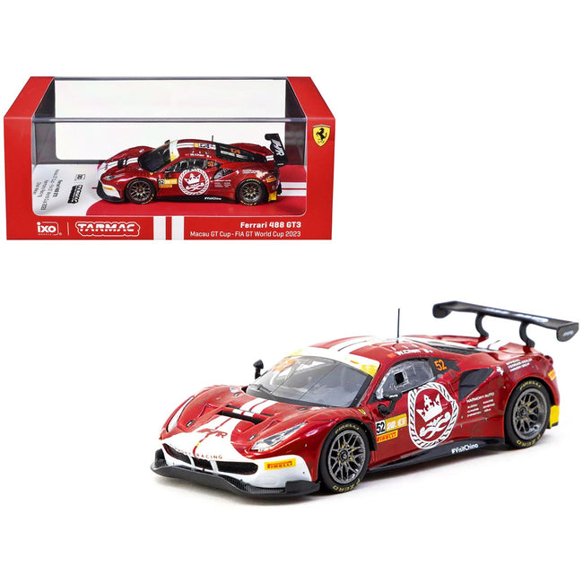 Ferrari 488 GT3 #52 Chen Weian "Harmony Racing" "Macau GT Cup" (2023) "Hobby64" Series 1/64 Diecast Model Car by Tarmac Works-Tarmac Works-ModelCars.com