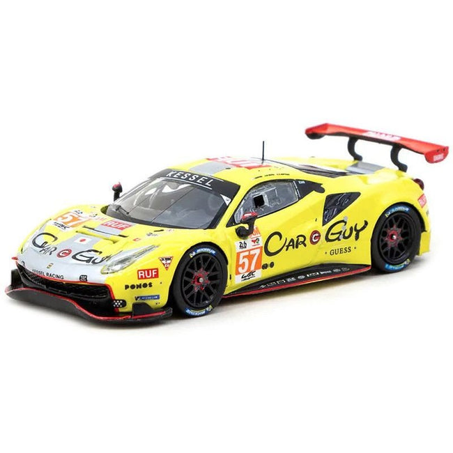 Ferrari 488 GTE #57 Scott Huffaker - Takeshi Kimura - Daniel Serra "Kessel Racing" "24 Hours of Le Mans" (2023) "Hobby64" Series 1/64 Diecast Model Car by Tarmac Works-Tarmac Works-ModelCars.com
