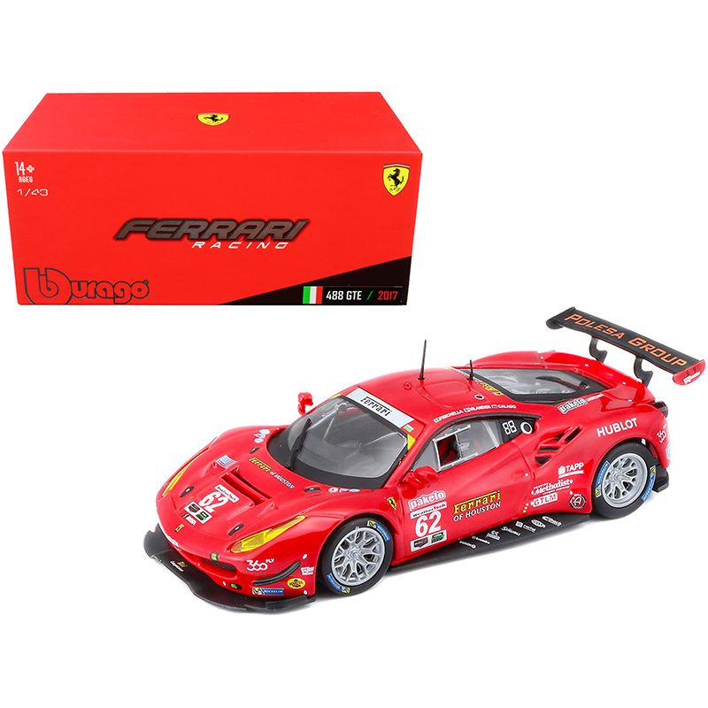Ferrari 488 GTE #62 G. Fisichella - T. Vilander - J. Calado 24 Hours of Daytona (2017) 1/43 Diecast Model Car by Bburago-Bburago-ModelCars.com
