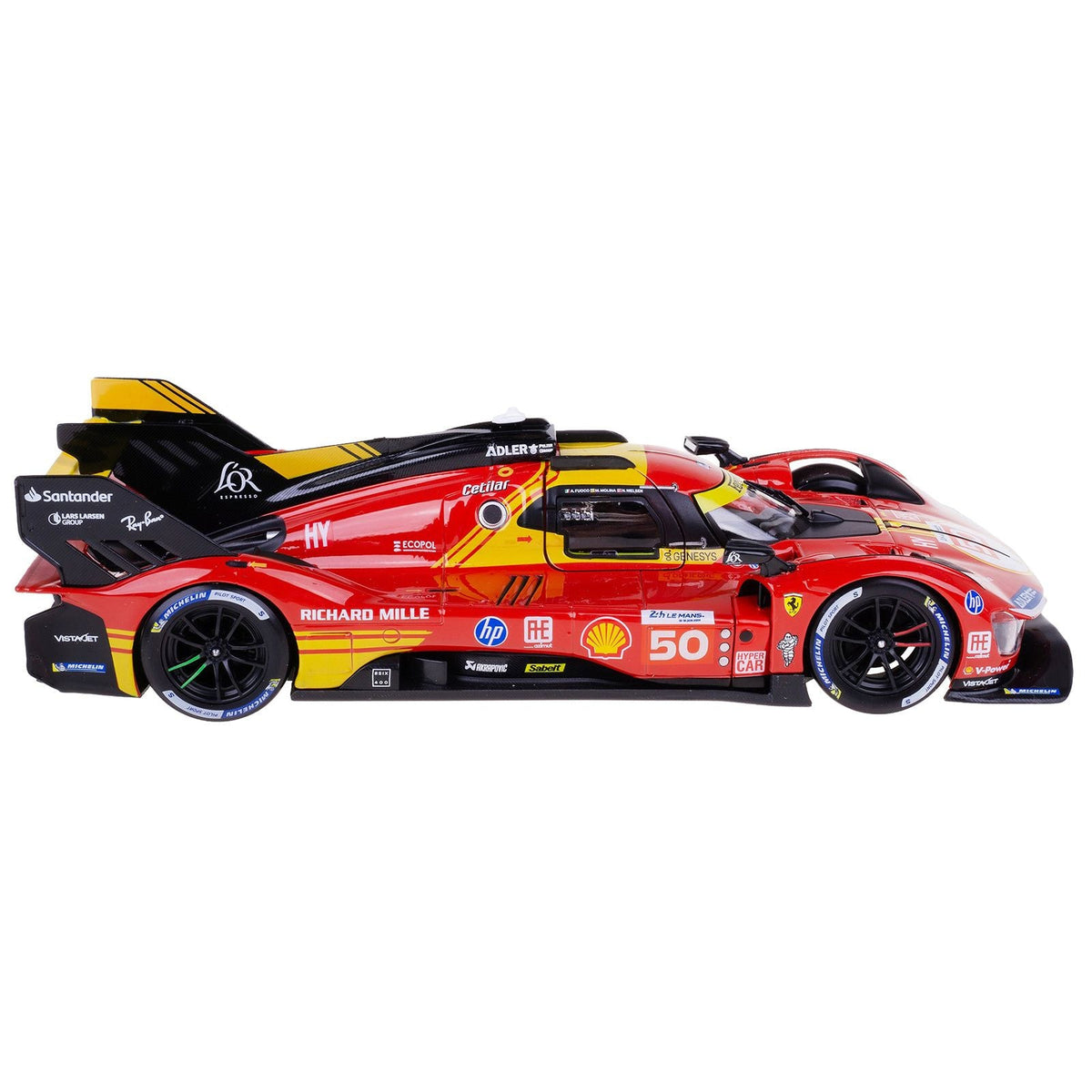 Ferrari 499P #50 Antonio Fuoco - Miguel Molina - Nicklas Nielsen "Ferrari AF Corse" Winner "24 Hours of Le Mans" (2024) "Racing" Series 1/24 Diecast Model Car by Bburago-Bburago-ModelCars.com