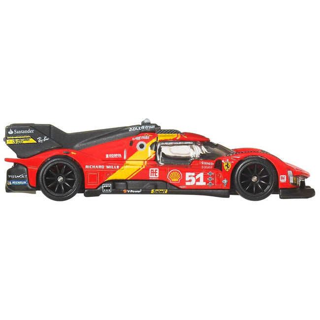 Ferrari 499P #51 Red with Yellow Stripes "Circuit Legends" Series Diecast Model Car by Hot Wheels-Hotwheels-ModelCars.com