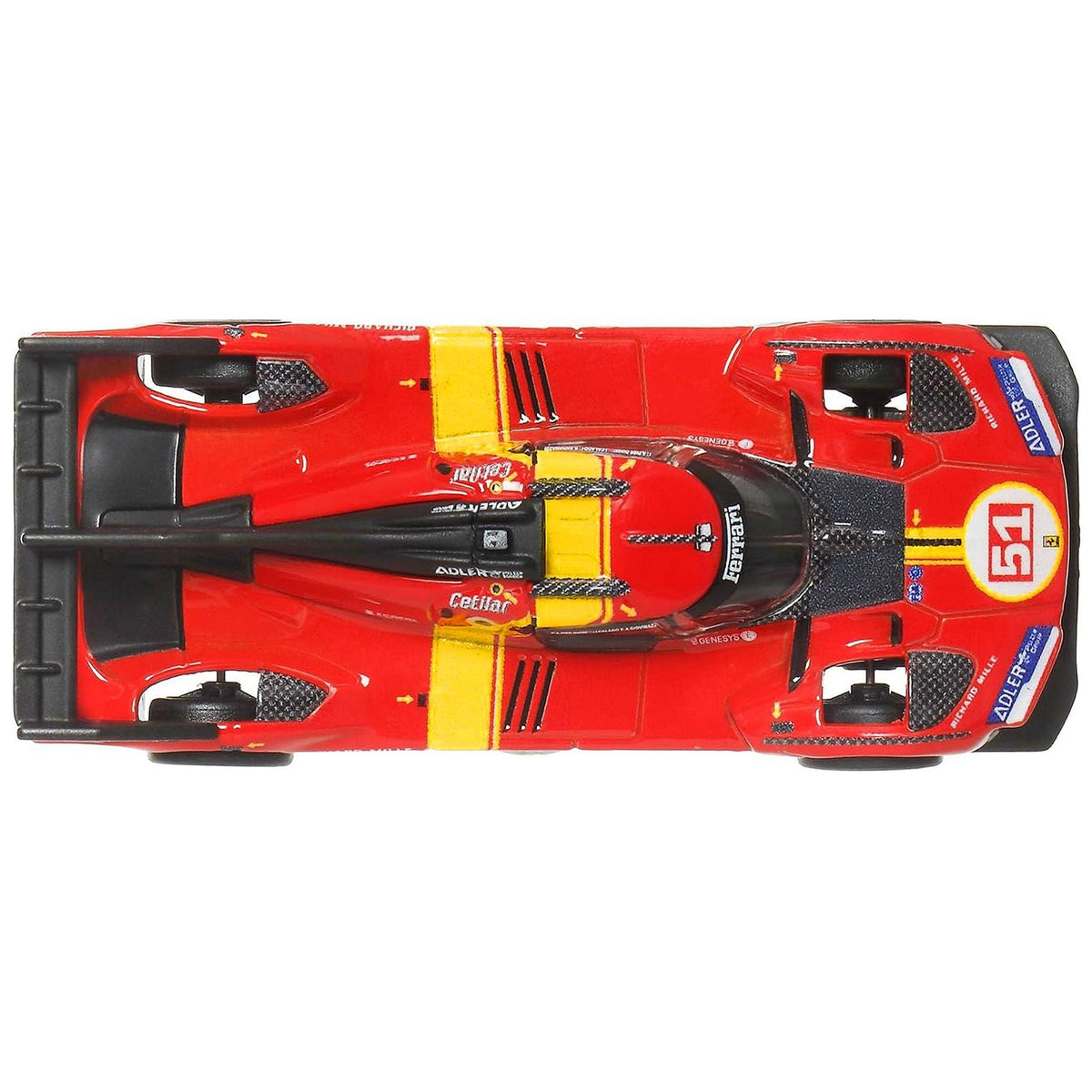 Ferrari 499P #51 Red with Yellow Stripes "Circuit Legends" Series Diecast Model Car by Hot Wheels-Hotwheels-ModelCars.com