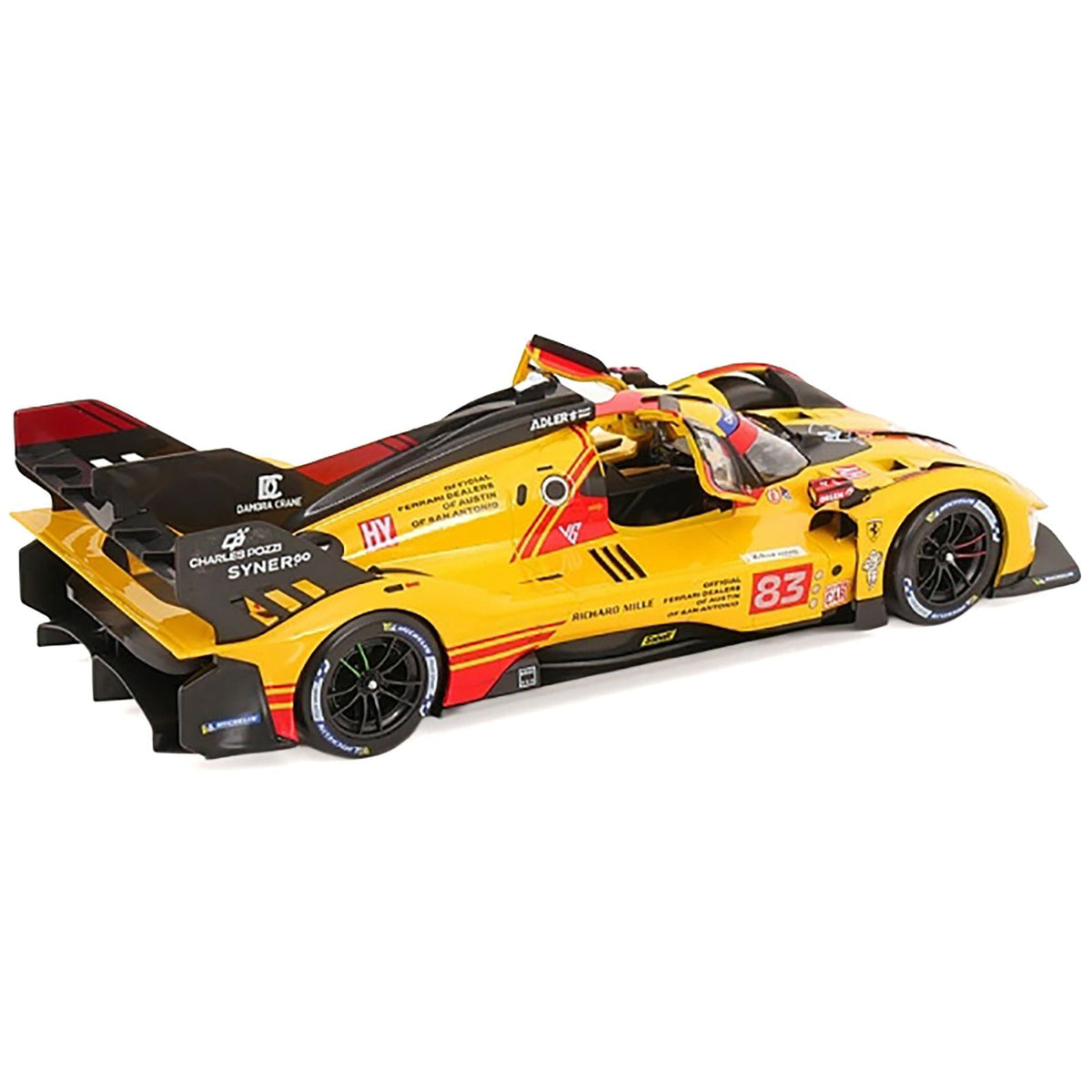 Ferrari 499P #83 Robert Kubica - Robert Shwartzman - Yifei Ye "Ferrari AF Corse" "24 Hours of Le Mans" (2024) "Racing" Series 1/18 Diecast Model Car by Bburago-Bburago-ModelCars.com