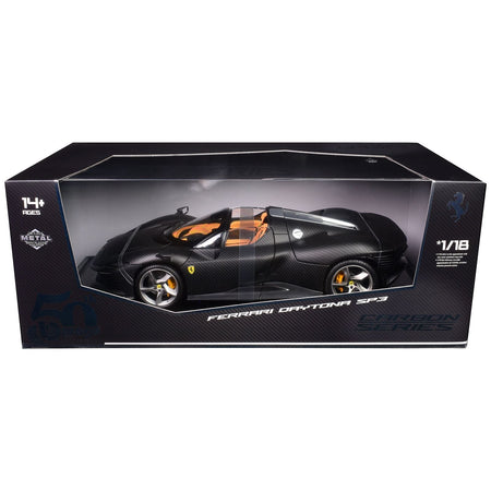Ferrari Daytona SP3 Carbon Fiber "Carbon Series - Bburago 50th Anniversary" 1/18 Diecast Model Car by Bburago-Bburago-ModelCars.com
