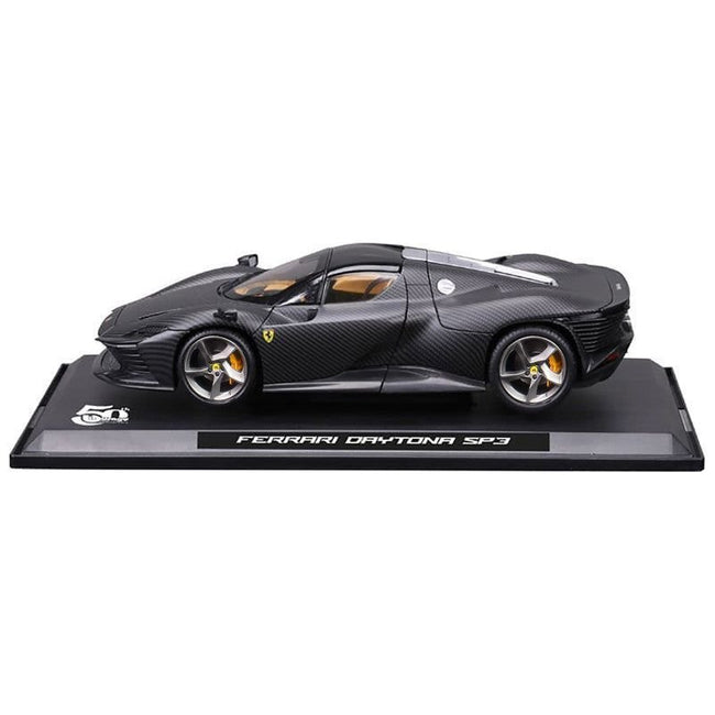 Ferrari Daytona SP3 Carbon Fiber "Carbon Series - Bburago 50th Anniversary" 1/18 Diecast Model Car by Bburago-Bburago-ModelCars.com