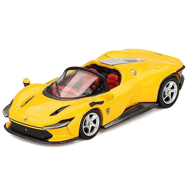 Ferrari Daytona SP3 Giallo Modena Yellow with Red Interior 1/64 Diecast Model Car by BBR-BBR-ModelCars.com