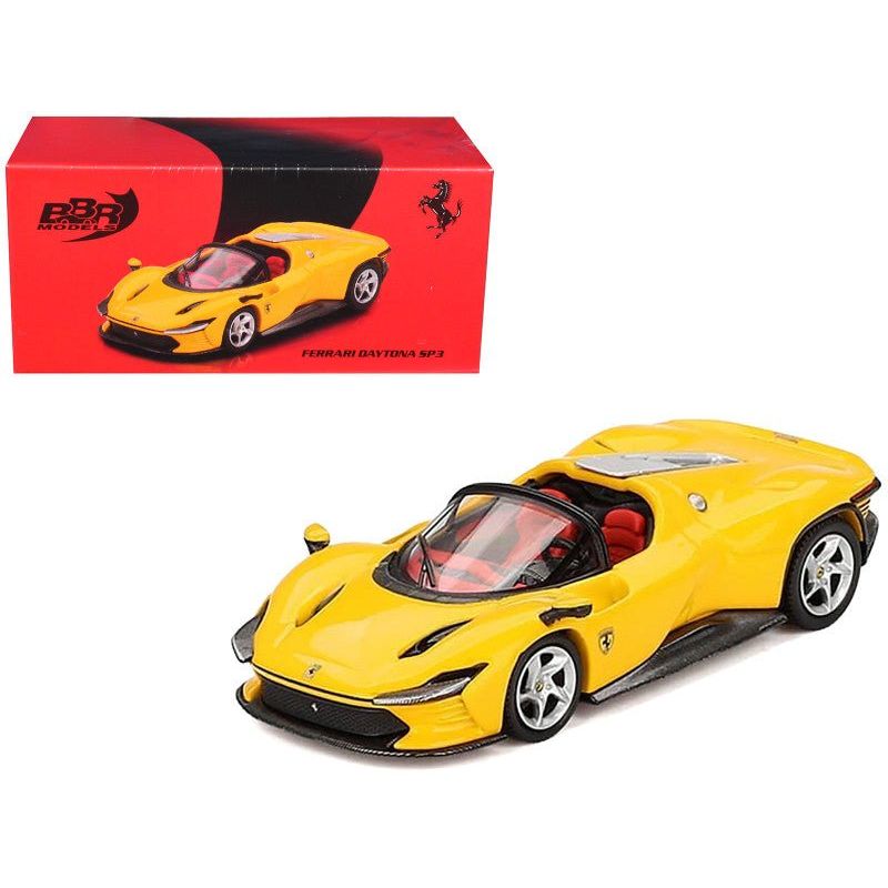 Ferrari Daytona SP3 Giallo Modena Yellow with Red Interior 1/64 Diecast Model Car by BBR - BBR - ModelCars.com