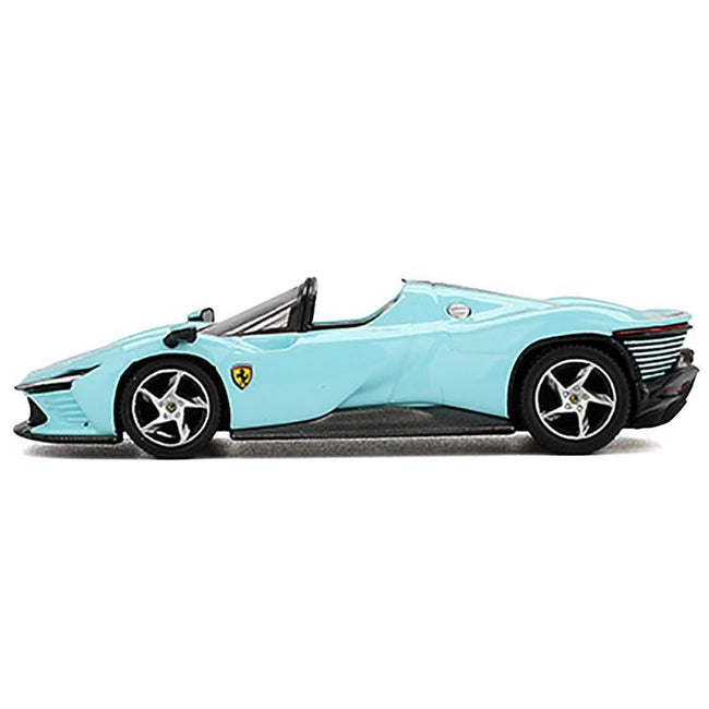 Ferrari Daytona SP3 Light Blue with Italian Flag Stripes 1/64 Diecast Model Car by BBR-BBR-ModelCars.com