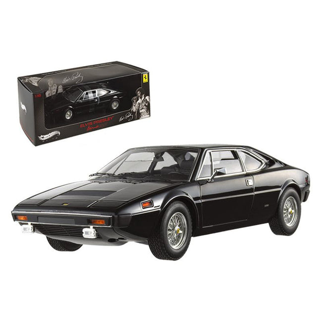 Ferrari Dino 308 GT4 Black (Elvis Presley Owned) "Elite Edition" Series 1/18 Diecast Model Car by Hot Wheels - Hotwheels - ModelCars.com