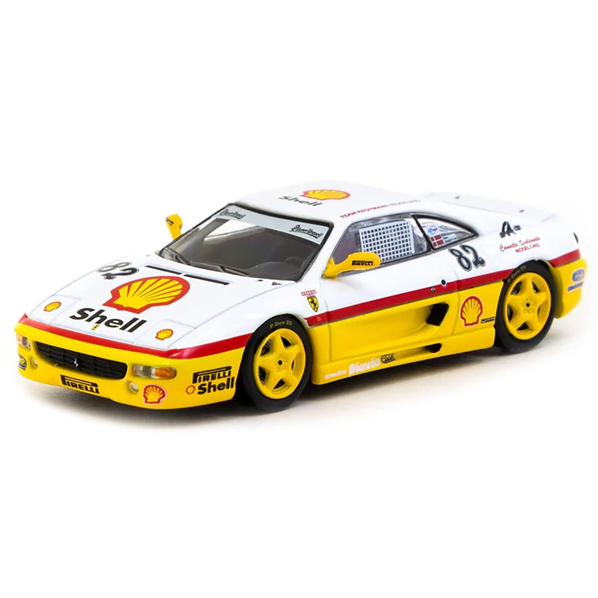 Ferrari F355 Challenge #82 Peter Andersen "Team Kroymans - Shell Oil" "Ferrari F355 Challenge" (1999) "Hobby64" Series 1/64 Diecast Model Car by Tarmac Works-Tarmac Works-ModelCars.com
