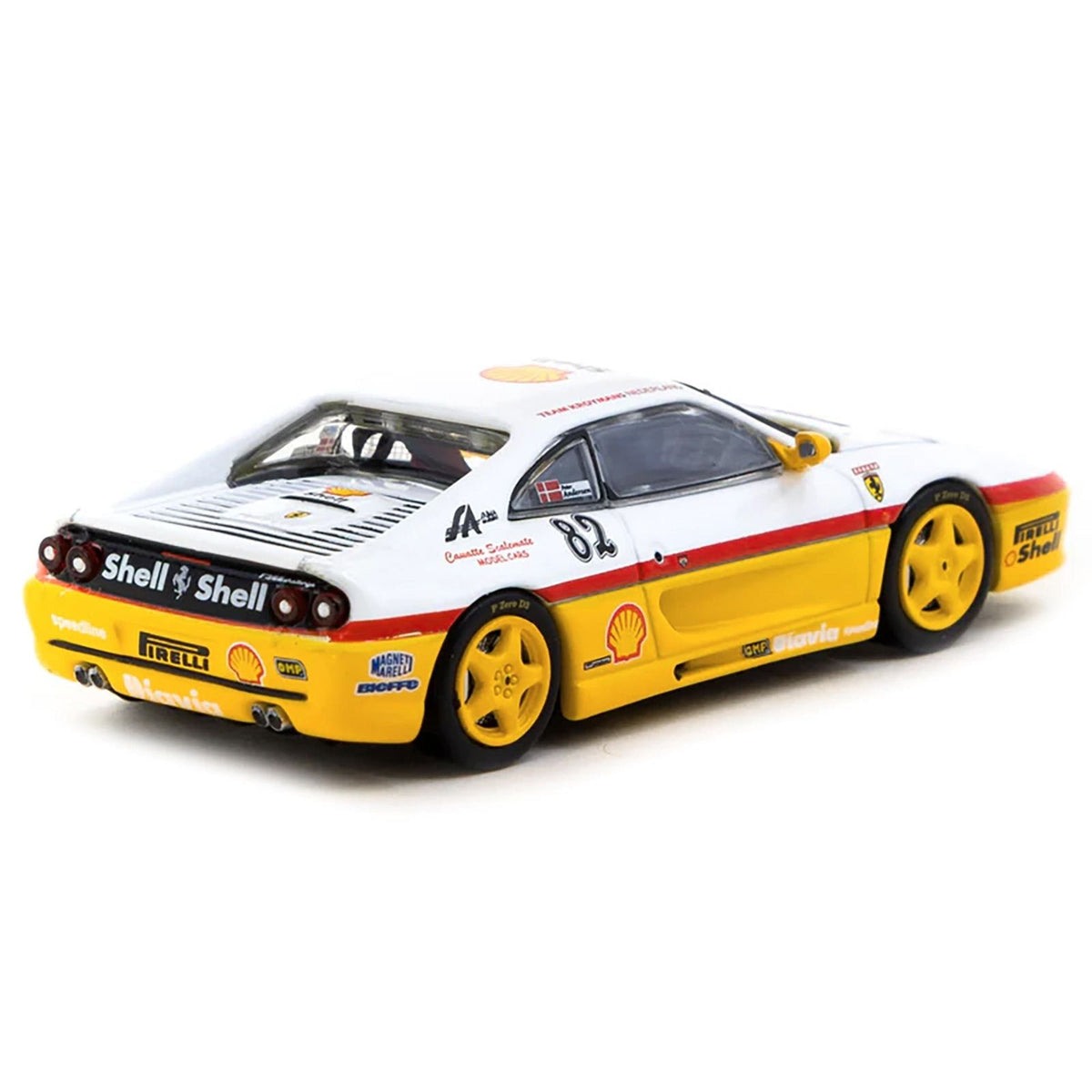 Ferrari F355 Challenge #82 Peter Andersen "Team Kroymans - Shell Oil" "Ferrari F355 Challenge" (1999) "Hobby64" Series 1/64 Diecast Model Car by Tarmac Works-Tarmac Works-ModelCars.com