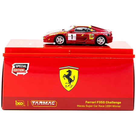 Ferrari F355 Challenge RHD (Right Hand Drive) 1 Charles Kwan Winner "Macau Super Car Race" (1994) "Hobby64" Series 1/64 Diecast Model Car by Tarmac Works - Tarmac Works - ModelCars.com