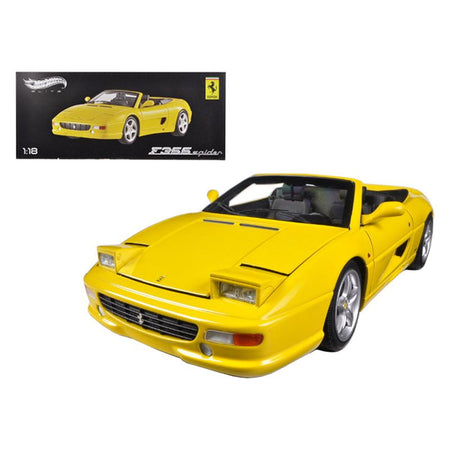 Ferrari F355 Spider Convertible Yellow Elite Edition 1/18 Diecast Car Model by Hot Wheels - Hotwheels - ModelCars.com