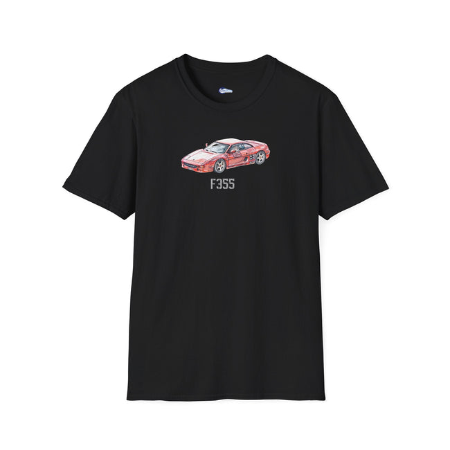 Ferrari F355 Supercar Sketch-Art Motorsport T-Shirt-Modelcars.com-ModelCars.com