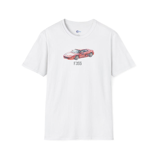 Ferrari F355 Supercar Sketch-Art Motorsport T-Shirt-Modelcars.com-ModelCars.com