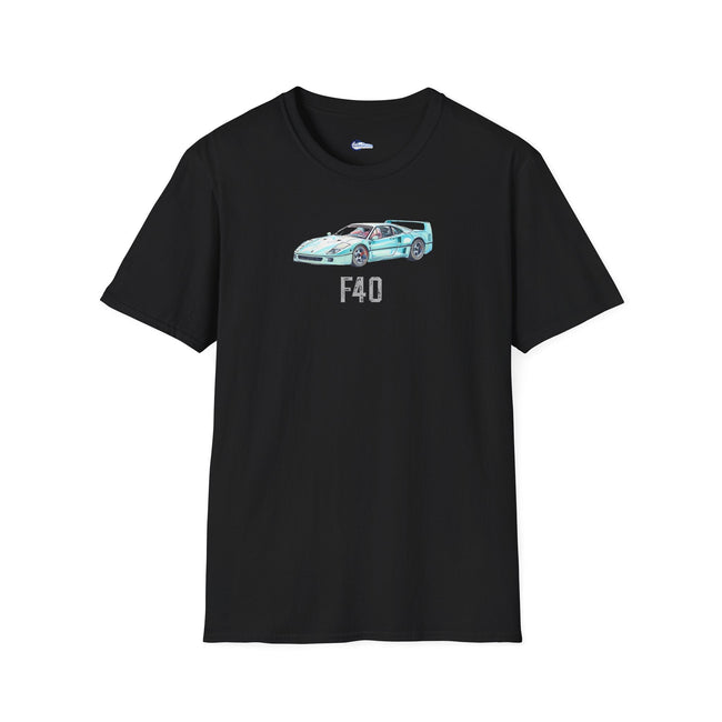 Ferrari F40 Supercar Sketch-Art Motorsport T-Shirt-Modelcars.com-ModelCars.com