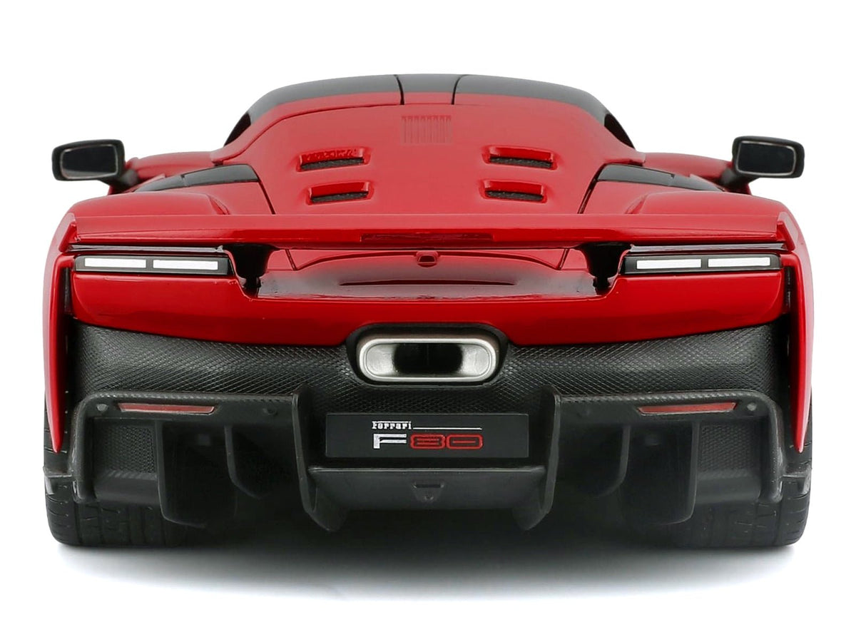 Ferrari F80 Red with Black Top "Race + Play" Series 1/24 Diecast Model Car by Bburago-Bburago-ModelCars.com