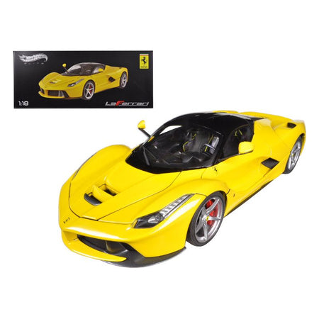 Ferrari LaFerrari F70 Hybrid Yellow with Black Top "Elite Edition" Series 1/18 Diecast Model Car by Hot Wheels-Hotwheels-ModelCars.com