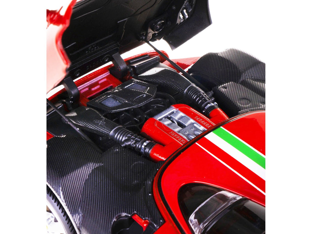 Ferrari Monza SP1 Red with Italian Flag Stripes "Signature Series" 1/18 Diecast Model Car by Bburago-Bburago-ModelCars.com