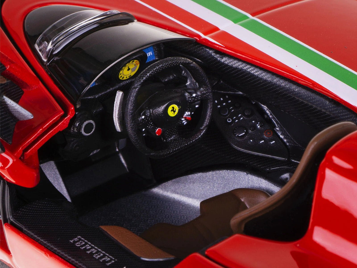 Ferrari Monza SP1 Red with Italian Flag Stripes "Signature Series" 1/18 Diecast Model Car by Bburago-Bburago-ModelCars.com
