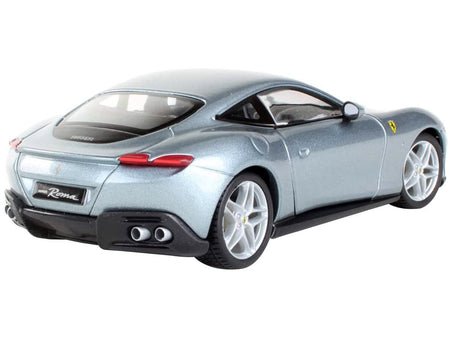 Ferrari Roma Gray Metallic "Race + Play" Series 1/24 Diecast Model Car by Bburago-Bburago-ModelCars.com