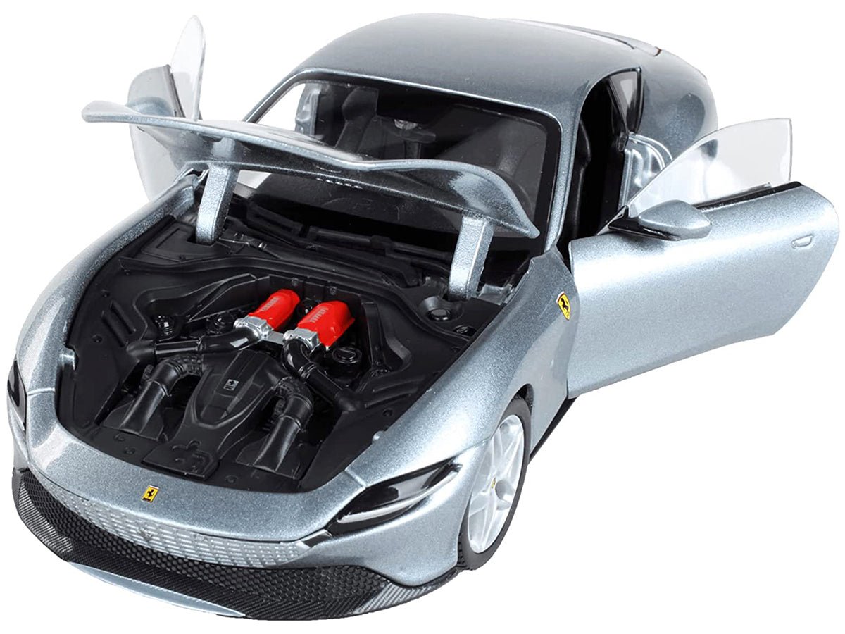 Ferrari Roma Red Metallic "Race + Play" Series 1/24 Diecast Model Car by Bburago-Bburago-ModelCars.com