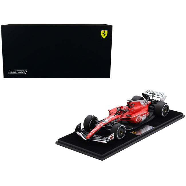 Ferrari SF - 23 16 Charles Leclerc 2nd Place Formula One F1 "Las Vegas GP" (2023) with Acrylic Display Case 1/18 Model Car by LookSmart - LookSmart - ModelCars.com
