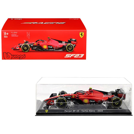 Ferrari SF - 23 55 Carlos Sainz Formula One F1 World Championship (2023) "Formula Racing" Series 1/24 Diecast Model Car by Bburago - Bburago - ModelCars.com