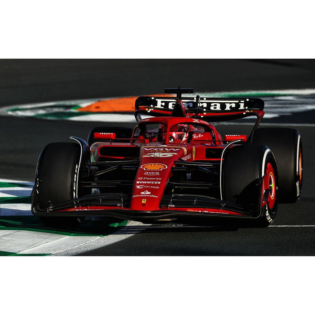 Ferrari SF-24 #16 Charles Leclerc 3rd Place Formula One F1 "Saudi Arabia GP" (2024) with Acrylic Display Case 1/18 Model Car by LookSmart-LookSmart-ModelCars.com