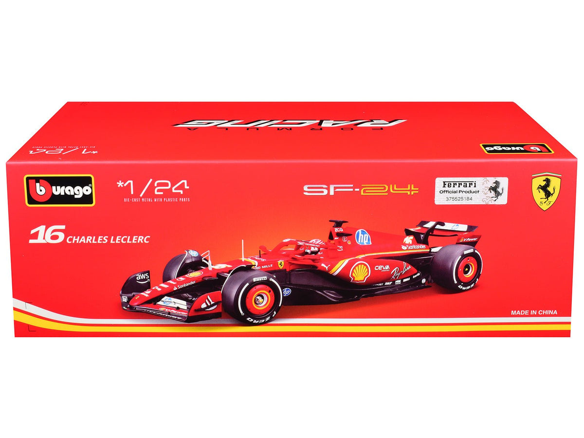 Ferrari SF-24 16 Charles Leclerc Formula One F1 World Championship (2024) "Formula Racing" Series 1/24 Diecast Model Car by Bburago-Bburago-ModelCars.com