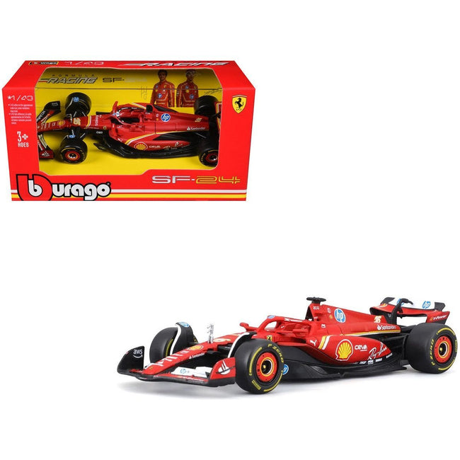 Ferrari SF-24 #16 Charles Leclerc "Formula One F1 World Championship" (2024) "Formula Racing" Series 1/43 Diecast Model Car by Bburago-Bburago-ModelCars.com