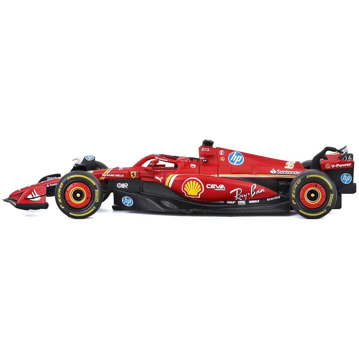 Ferrari SF - 24 16 Charles Leclerc "Formula One F1 World Championship" (2024) with Display Case "Formula Racing" Series 1/43 Diecast Model Car by Bburago - Bburago - ModelCars.com