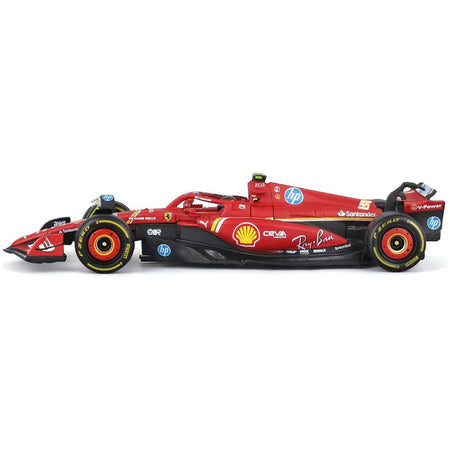 Ferrari SF - 24 55 Carlos Sainz "Formula One F1 World Championship" (2024) with Display Case "Formula Racing" Series 1/43 Diecast Model Car by Bburago - Bburago - ModelCars.com