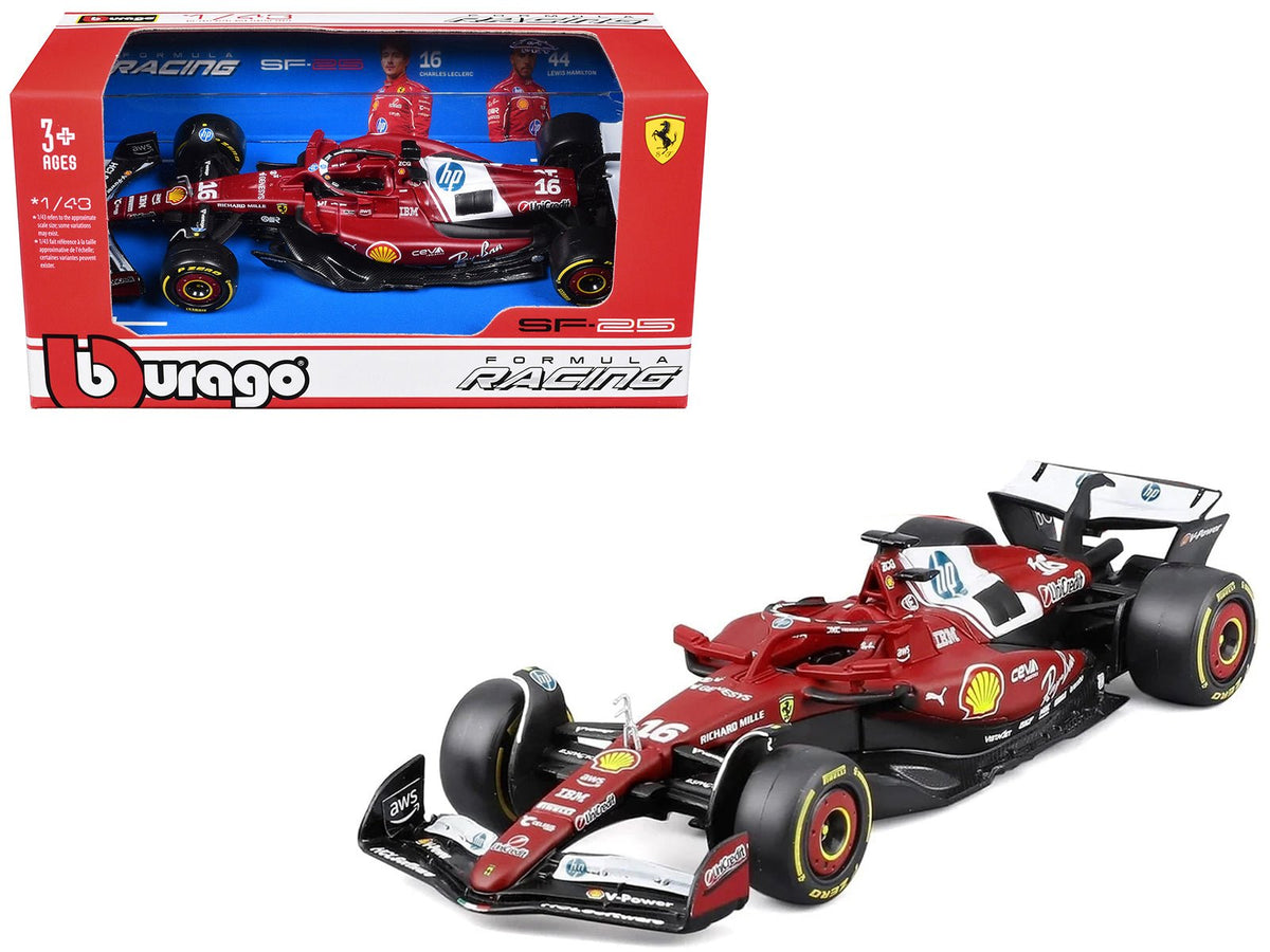 Ferrari SF-25 16 Charles Leclerc Formula One F1 "World Championship" (2025) 1/43 Diecast Model Car by Bburago-Bburago-ModelCars.com