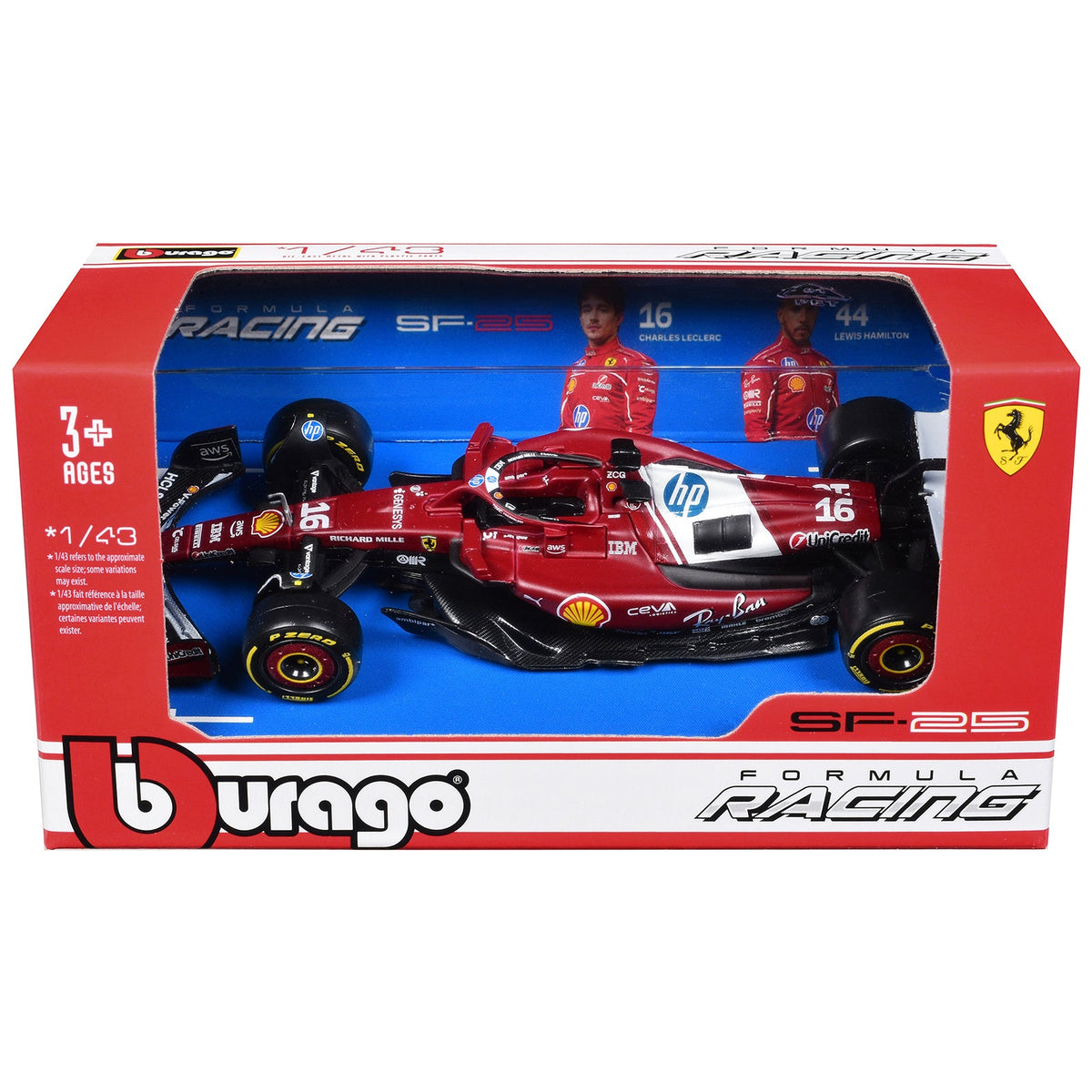Ferrari SF-25 16 Charles Leclerc Formula One F1 "World Championship" (2025) 1/43 Diecast Model Car by Bburago-Bburago-ModelCars.com