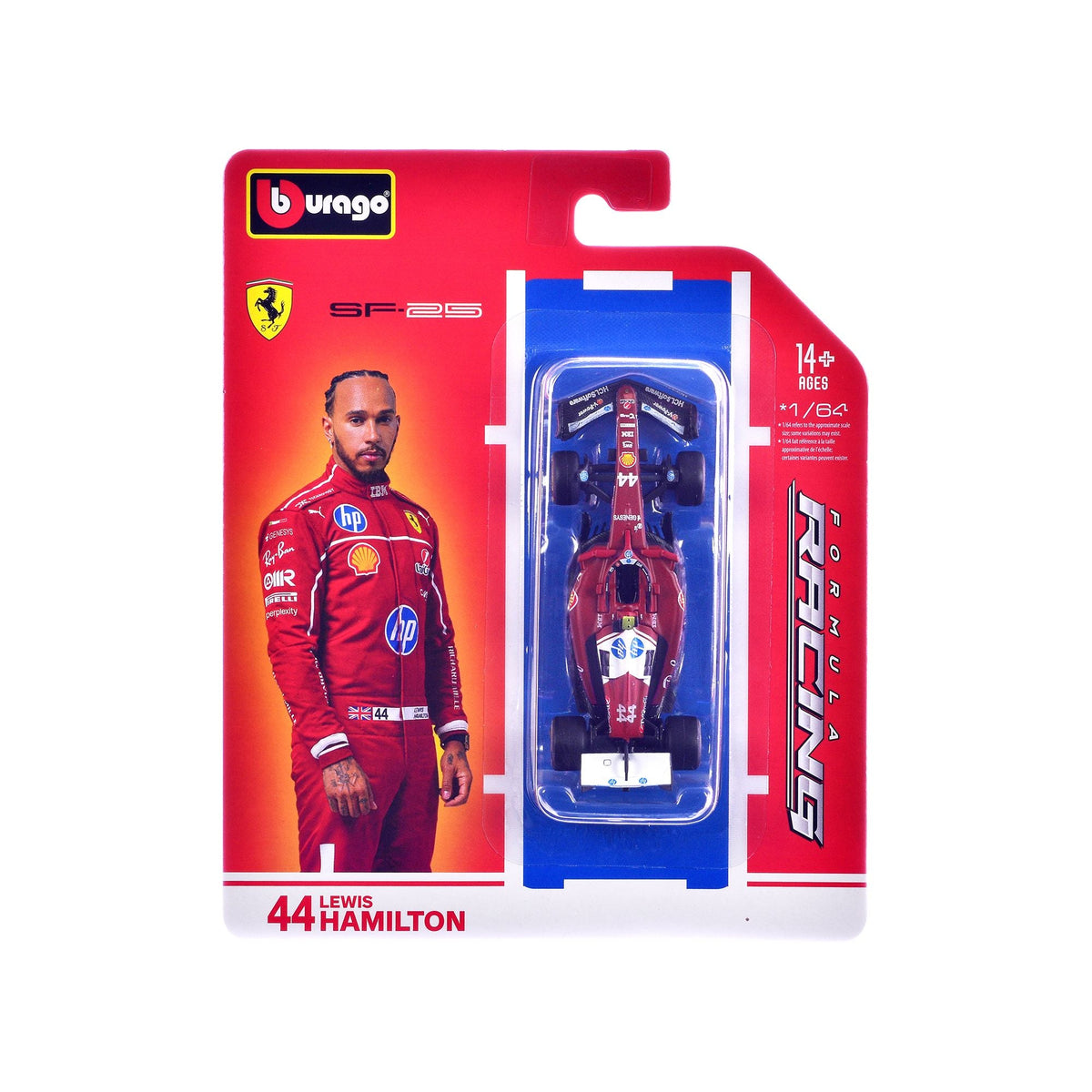 Ferrari SF-25 #44 Lewis Hamilton Formula One F1 World Championship (2025) "Formula Racing" Series 1/64 Diecast Model Car by Bburago-Bburago-ModelCars.com