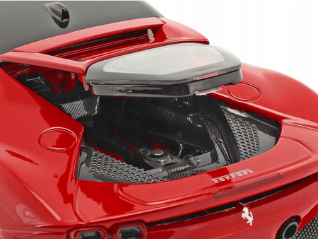 Ferrari SF90 Stradale Red with Black Top "Race + Play" Series 1/18 Diecast Model Car by Bburago-Bburago-ModelCars.com