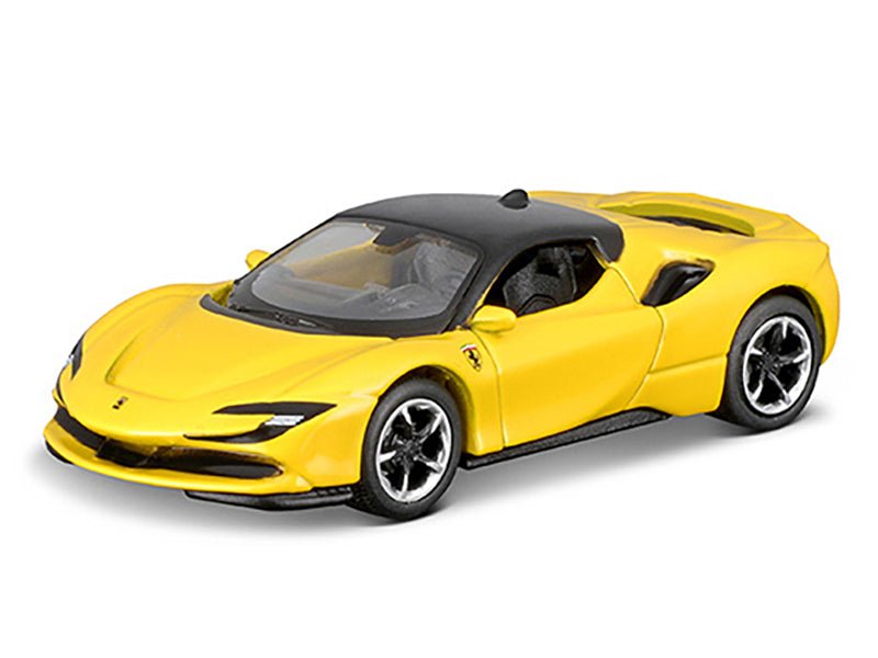 Ferrari SF90 Stradale Yellow with Black Top "Speed Icons" Series 1/64 Diecast Model Car by Maisto-Maisto-ModelCars.com