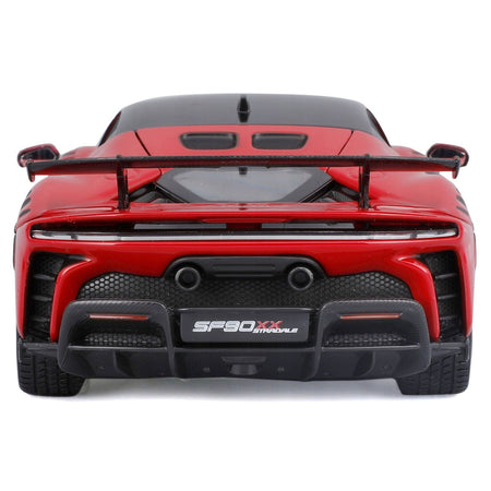 Ferrari SF90 XX Stradale Red with Black Top "Race and Play" Series 1/24 Diecast Model Car by Bburago-Bburago-ModelCars.com