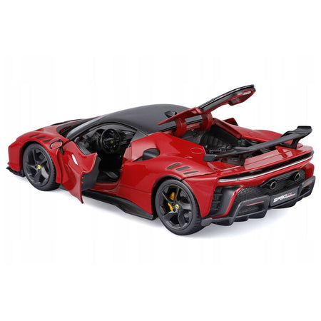 Ferrari SF90 XX Stradale Red with Black Top "Race and Play" Series 1/24 Diecast Model Car by Bburago-Bburago-ModelCars.com
