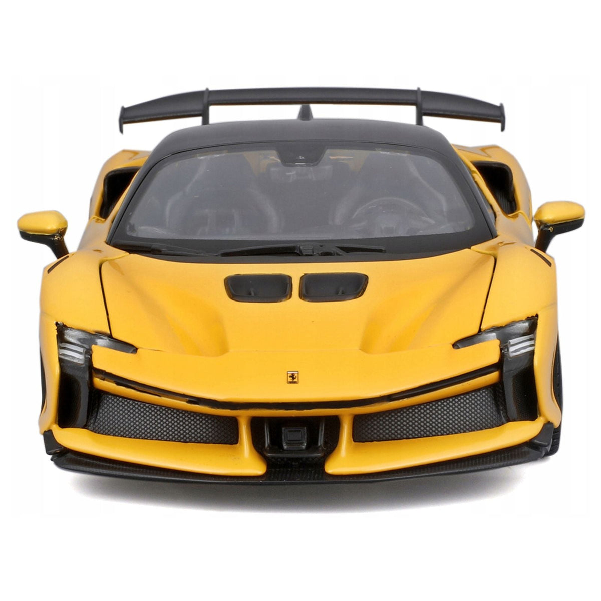 Ferrari SF90 XX Stradale Yellow with Black Top "Race and Play" Series 1/24 Diecast Model Car by Bburago-Bburago-ModelCars.com